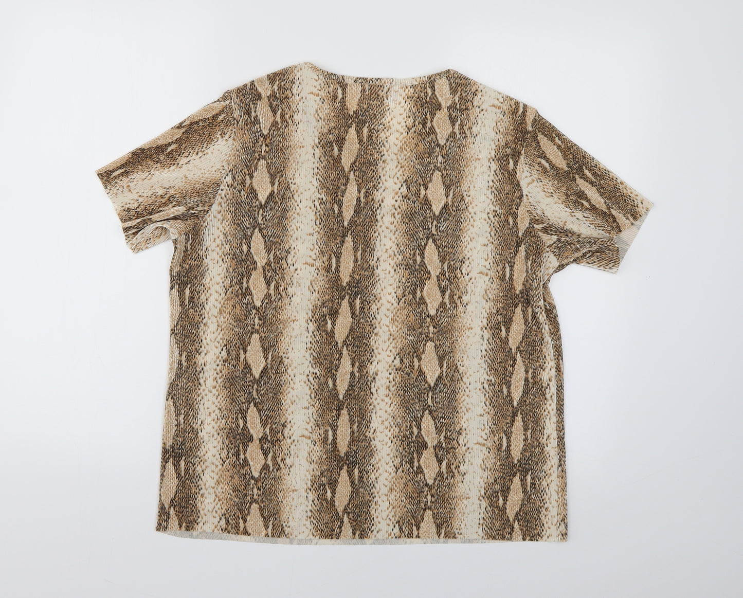 Bonmarché Womens Beige Animal Print  Basic Blouse Size 16