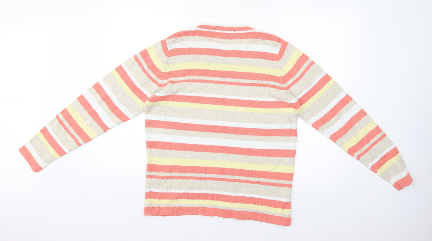 isle Womens Multicoloured Striped  Pullover Jumper Size M