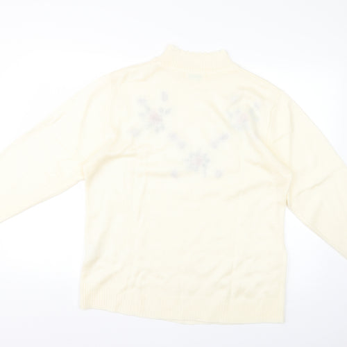 rose pearl Womens Yellow Floral  Pullover Jumper Size 10