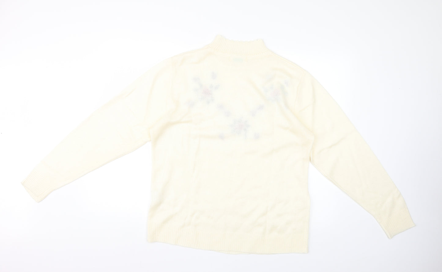 rose pearl Womens Yellow Floral  Pullover Jumper Size 10