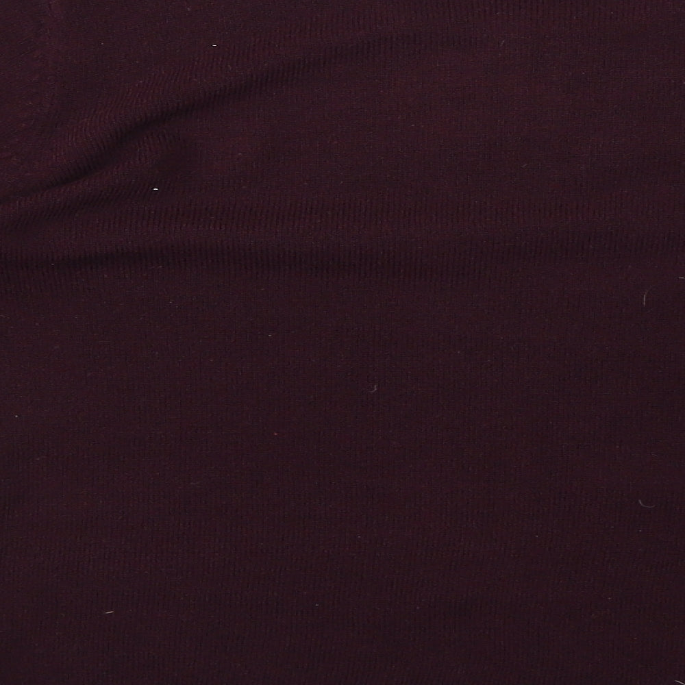 Sara Womens Purple Geometric  Cardigan Jumper Size 10