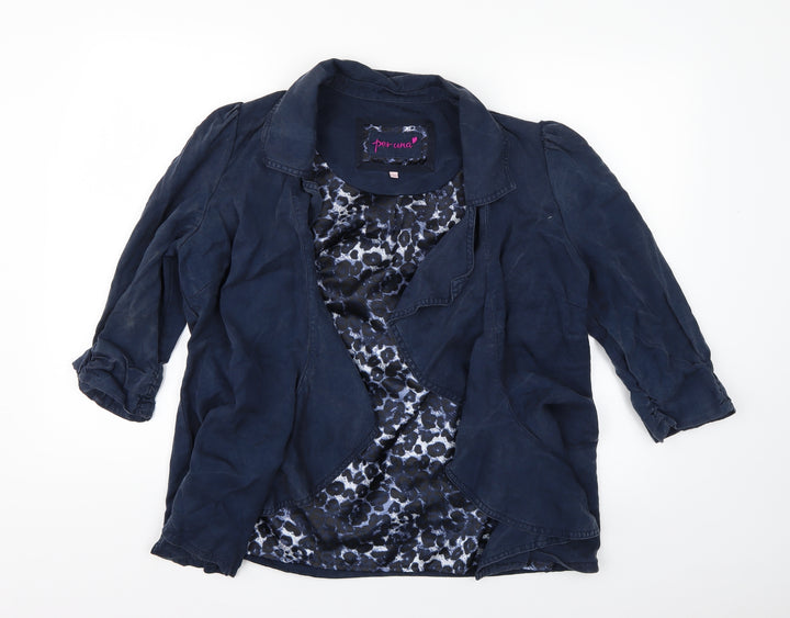 Per Una Womens Blue Animal Print  Jacket