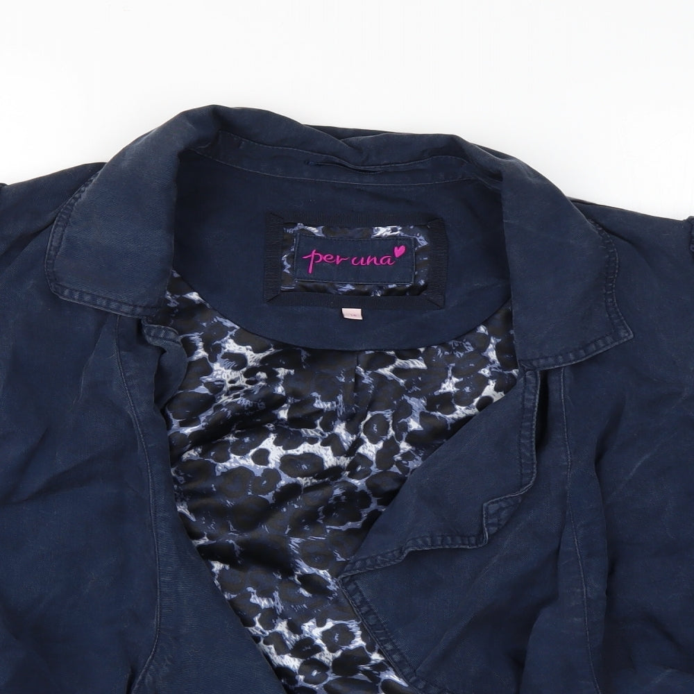 Per Una Womens Blue Animal Print  Jacket