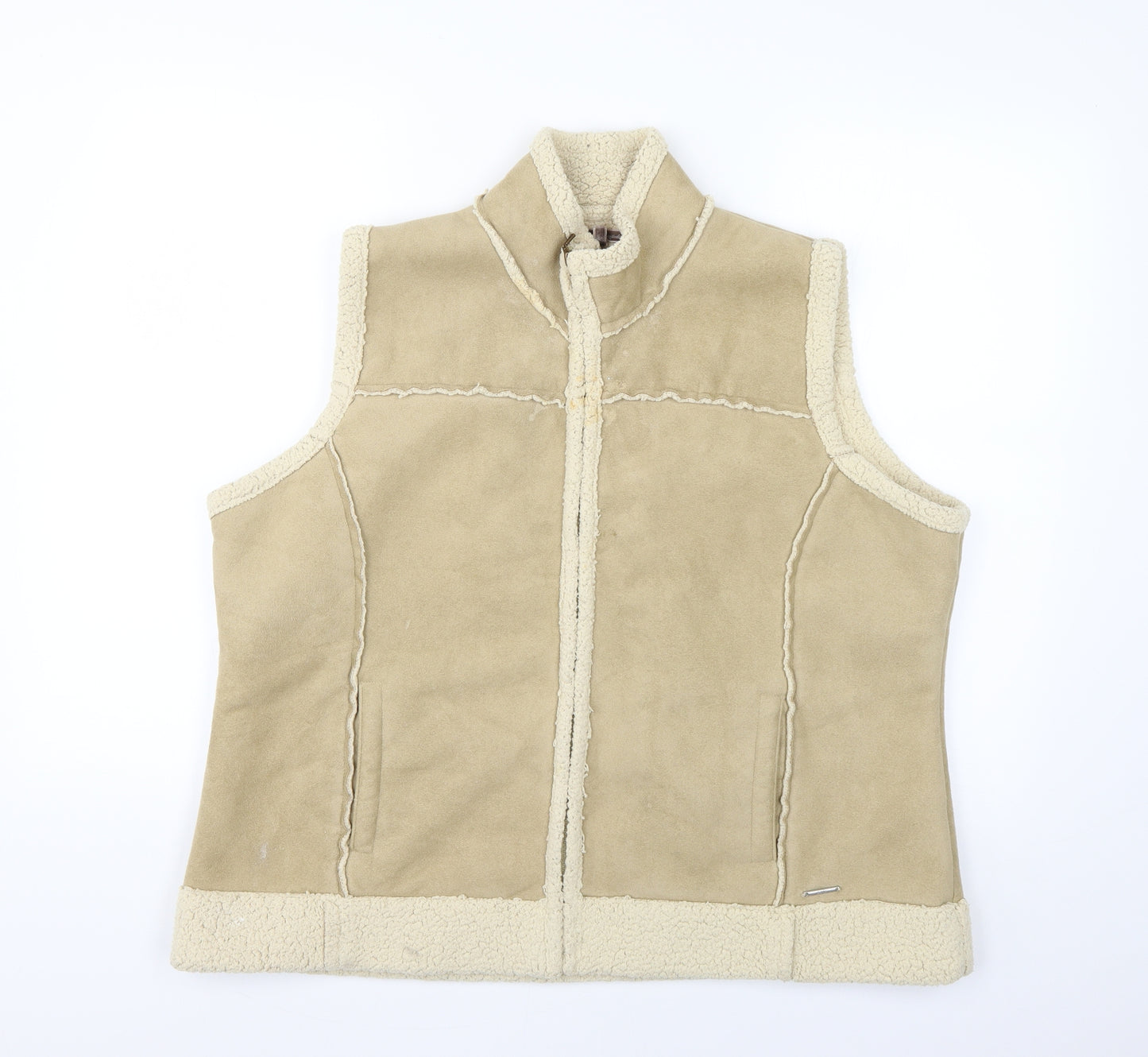 evie Womens Beige   Gilet Coat Size 22