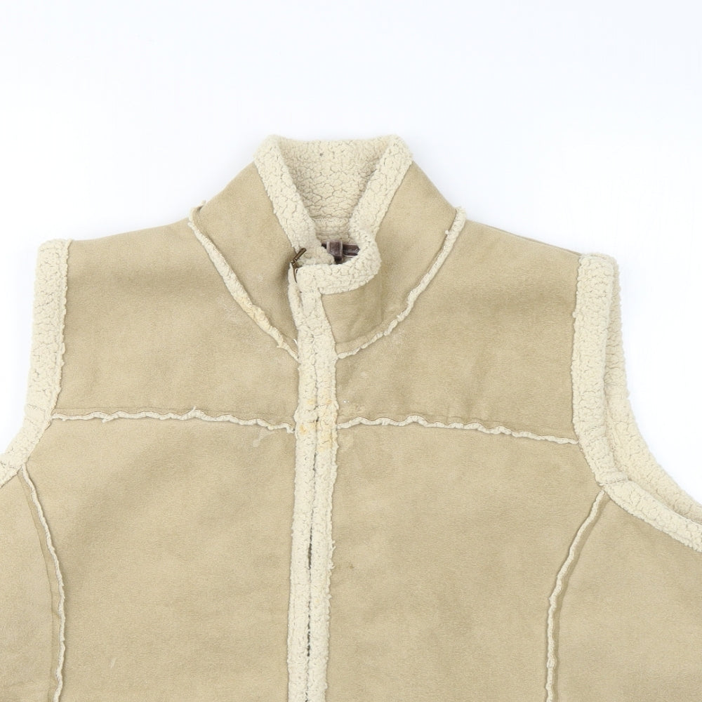 evie Womens Beige   Gilet Coat Size 22