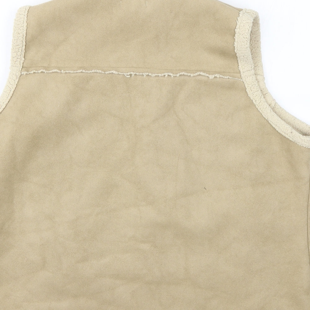 evie Womens Beige   Gilet Coat Size 22