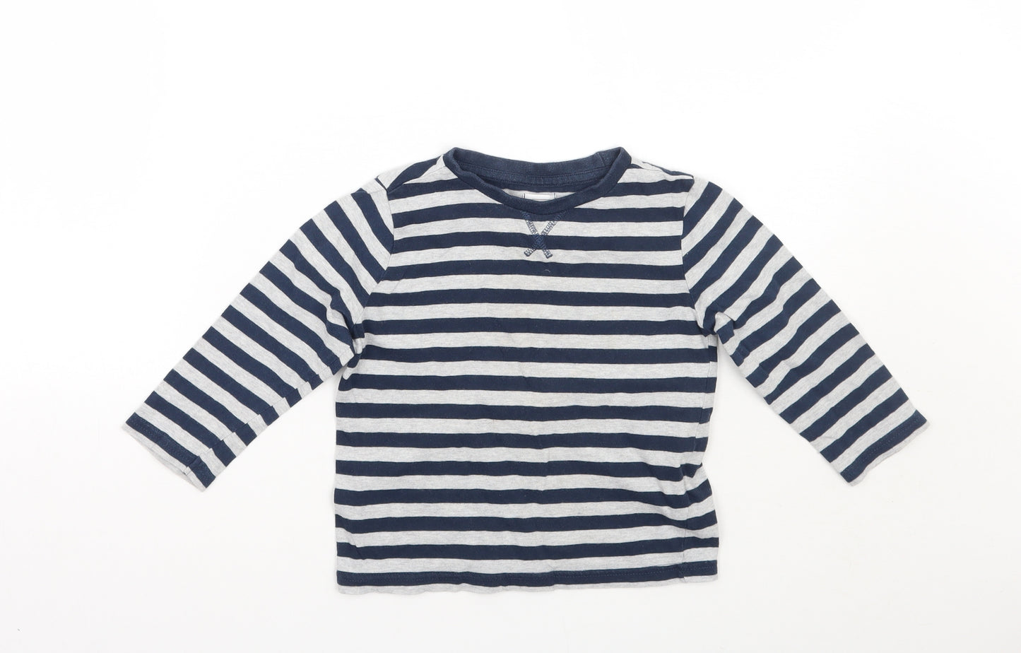 F&F Boys Grey Striped  Pullover Jumper Size 2-3 Years