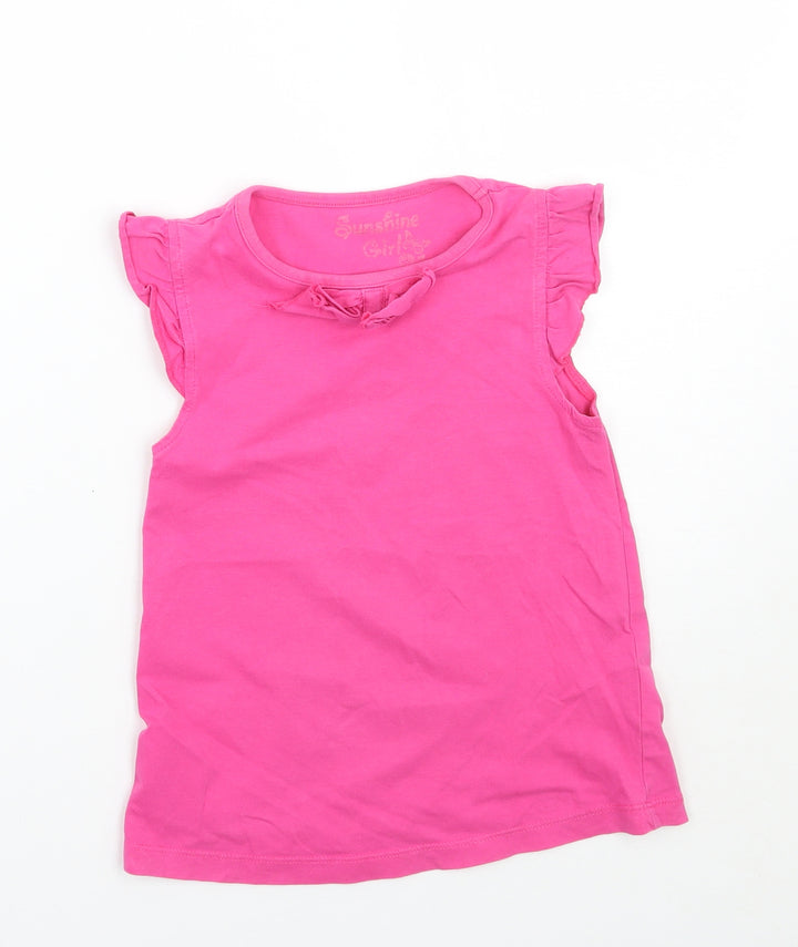 Sunshine girl Girls Pink Basic Tank Size 6-7 Years