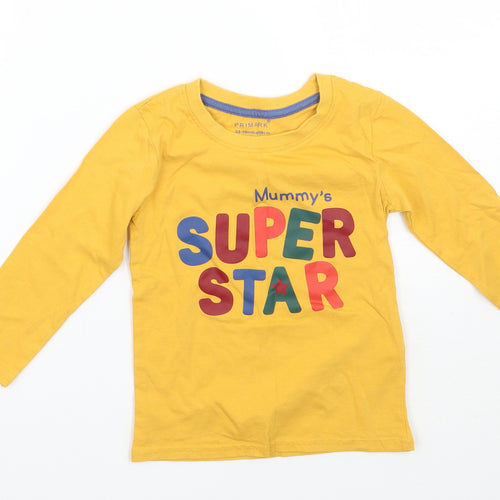 Primark Boys Yellow   Basic T-Shirt Size 2-3 Years