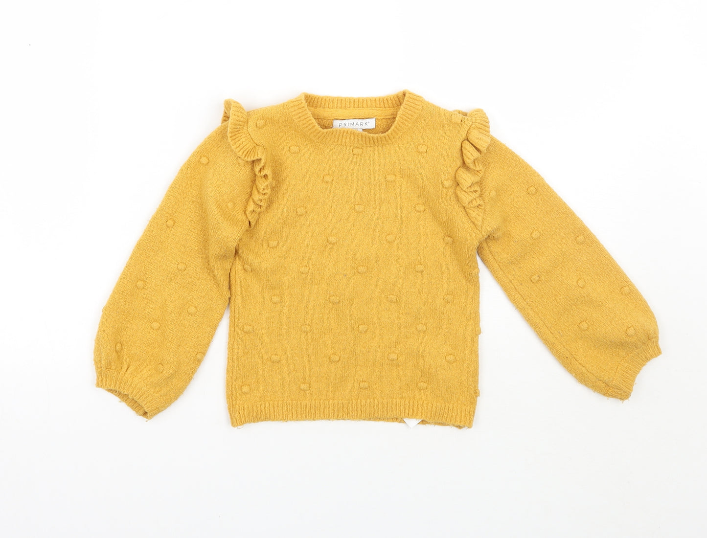 Primark Girls Yellow   Pullover Jumper Size 3-4 Years