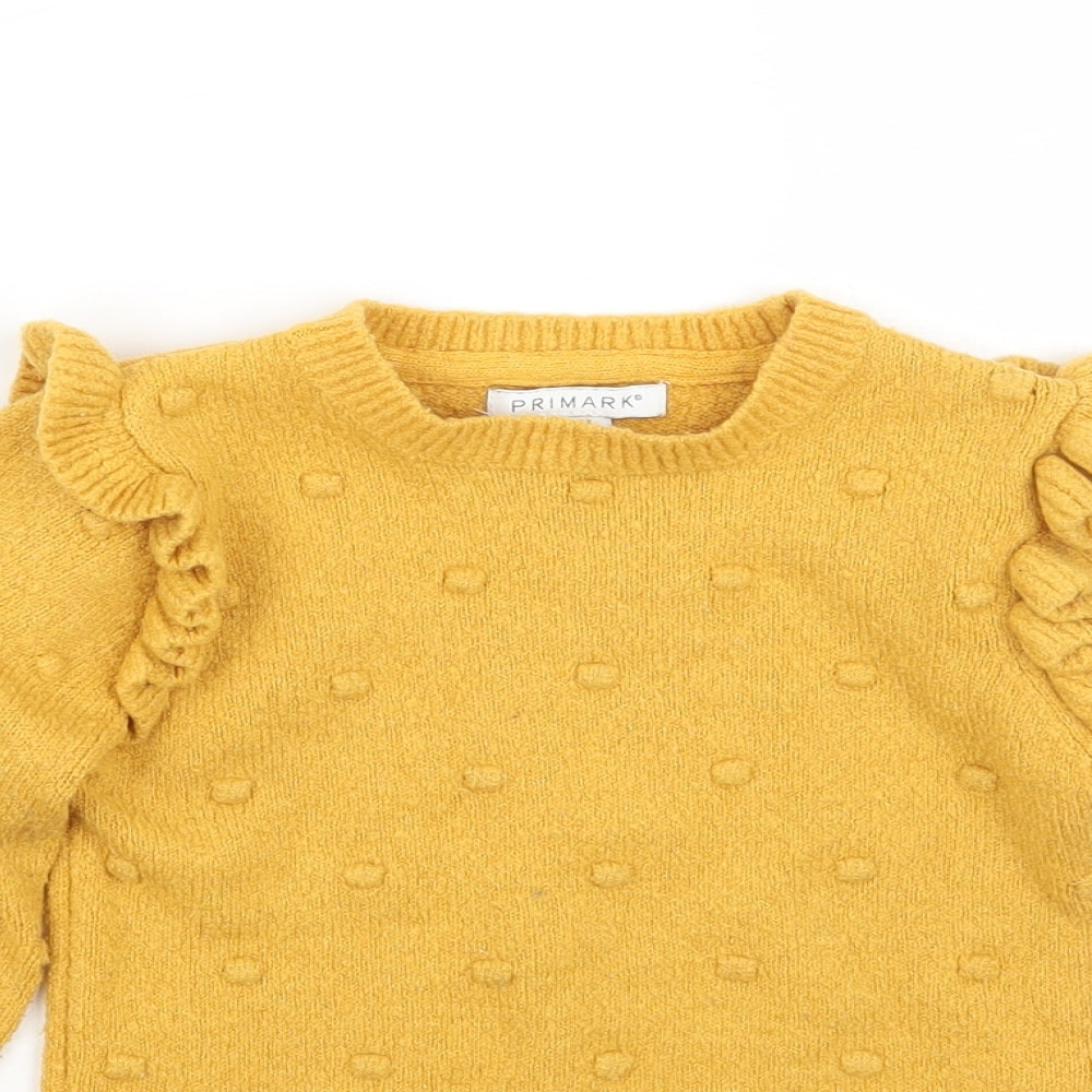Primark Girls Yellow   Pullover Jumper Size 3-4 Years