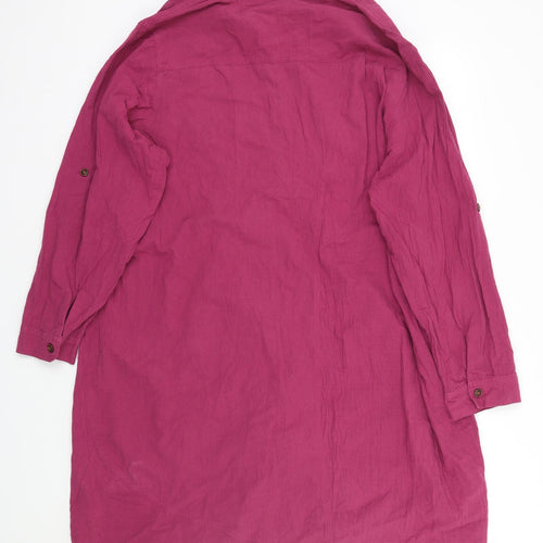 Anself Womens Pink   Basic Button-Up Size 4XL