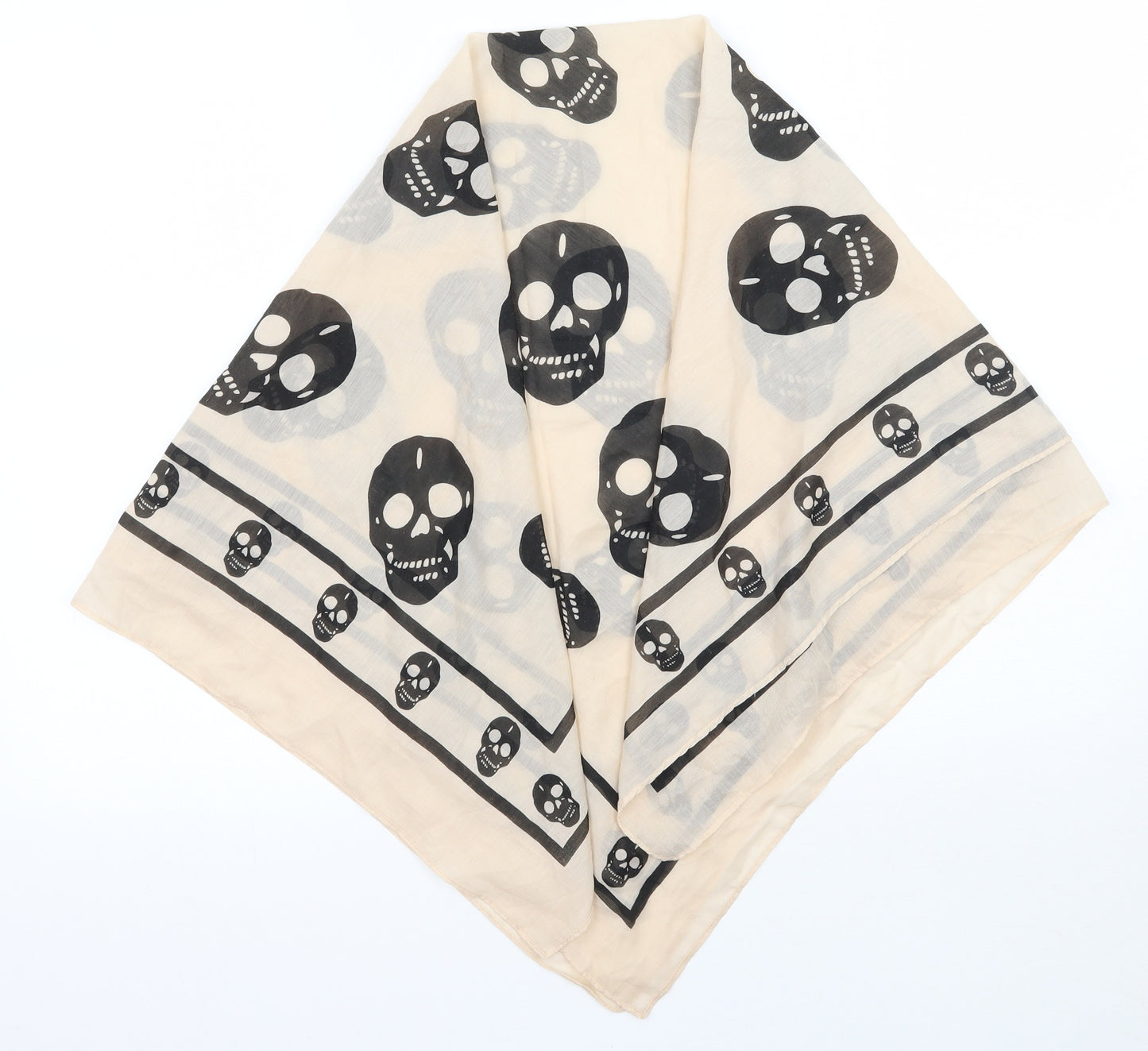 Preworn Womens Beige Geometric   Scarf