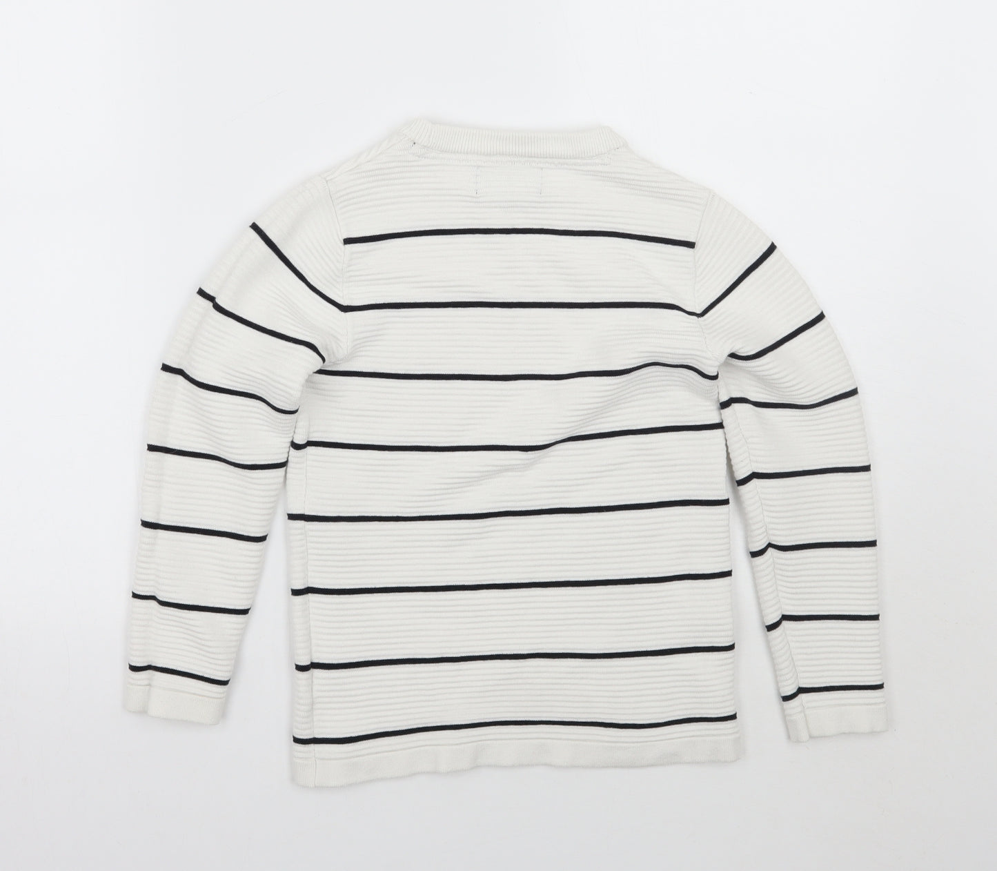 NEXT Boys White Striped  Pullover Jumper Size 7 Years