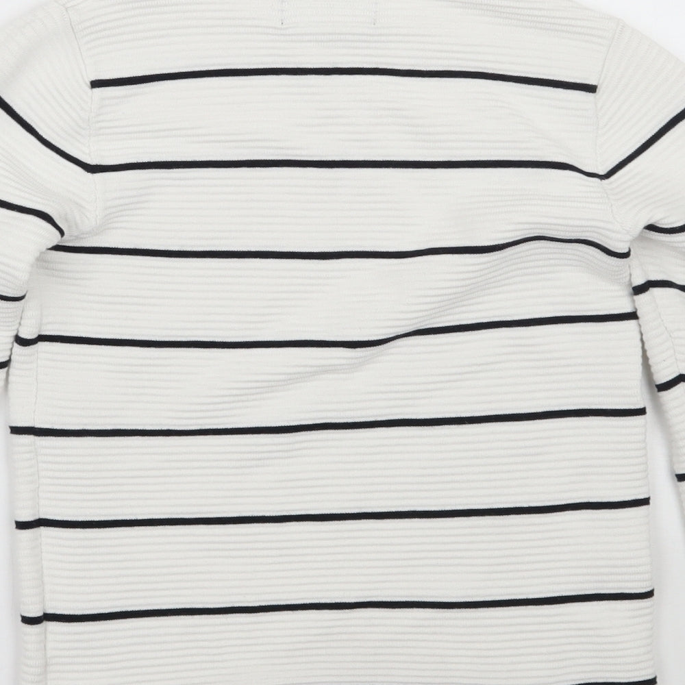 NEXT Boys White Striped  Pullover Jumper Size 7 Years