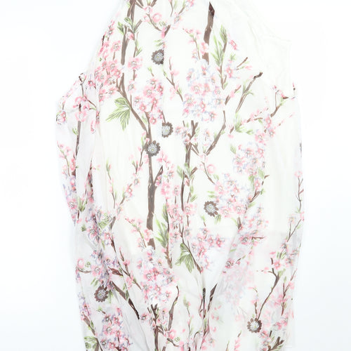 Preworn Womens White Floral  A-Line  Size 3XL
