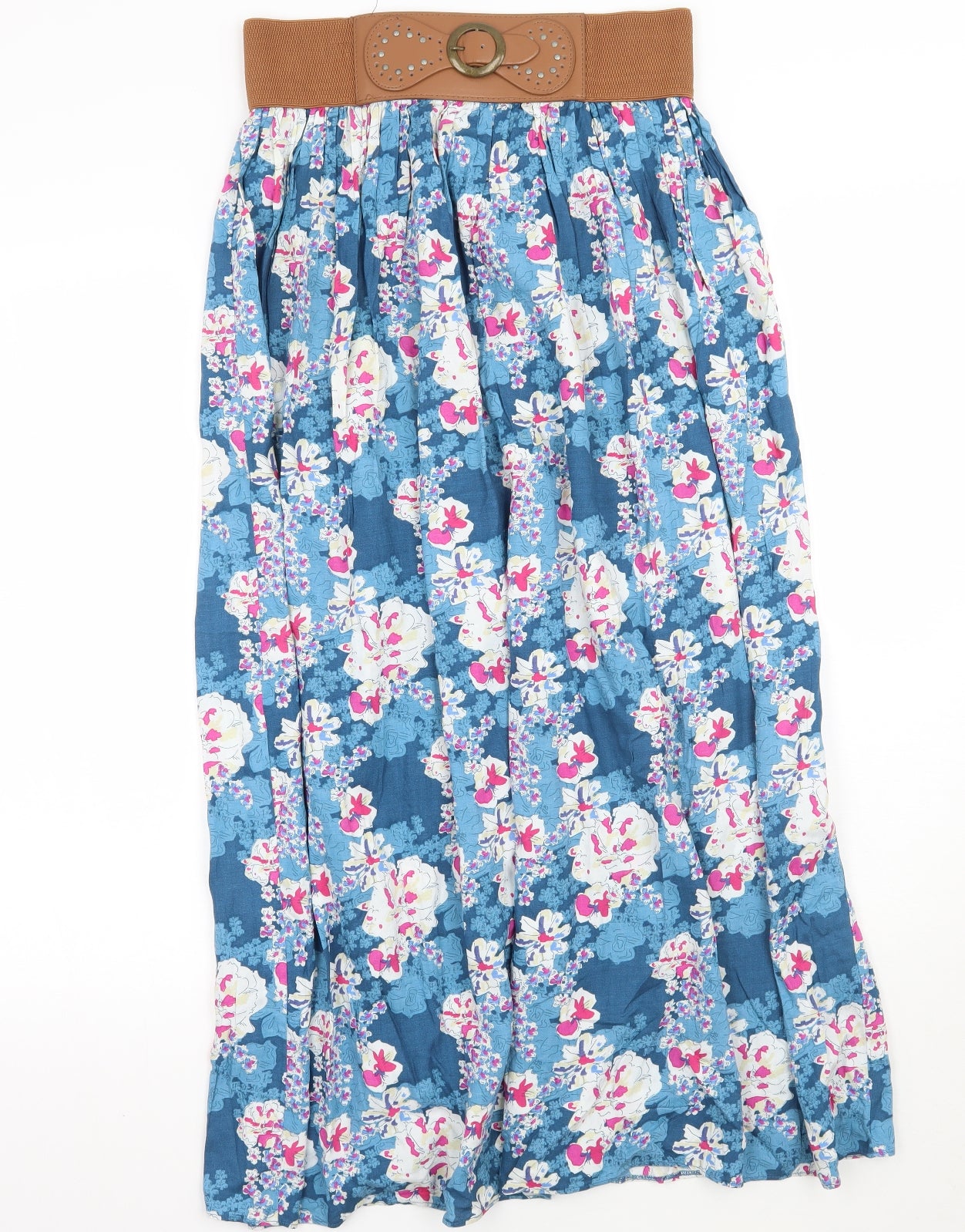 Peacocks Womens Blue Floral  A-Line Skirt Size 12