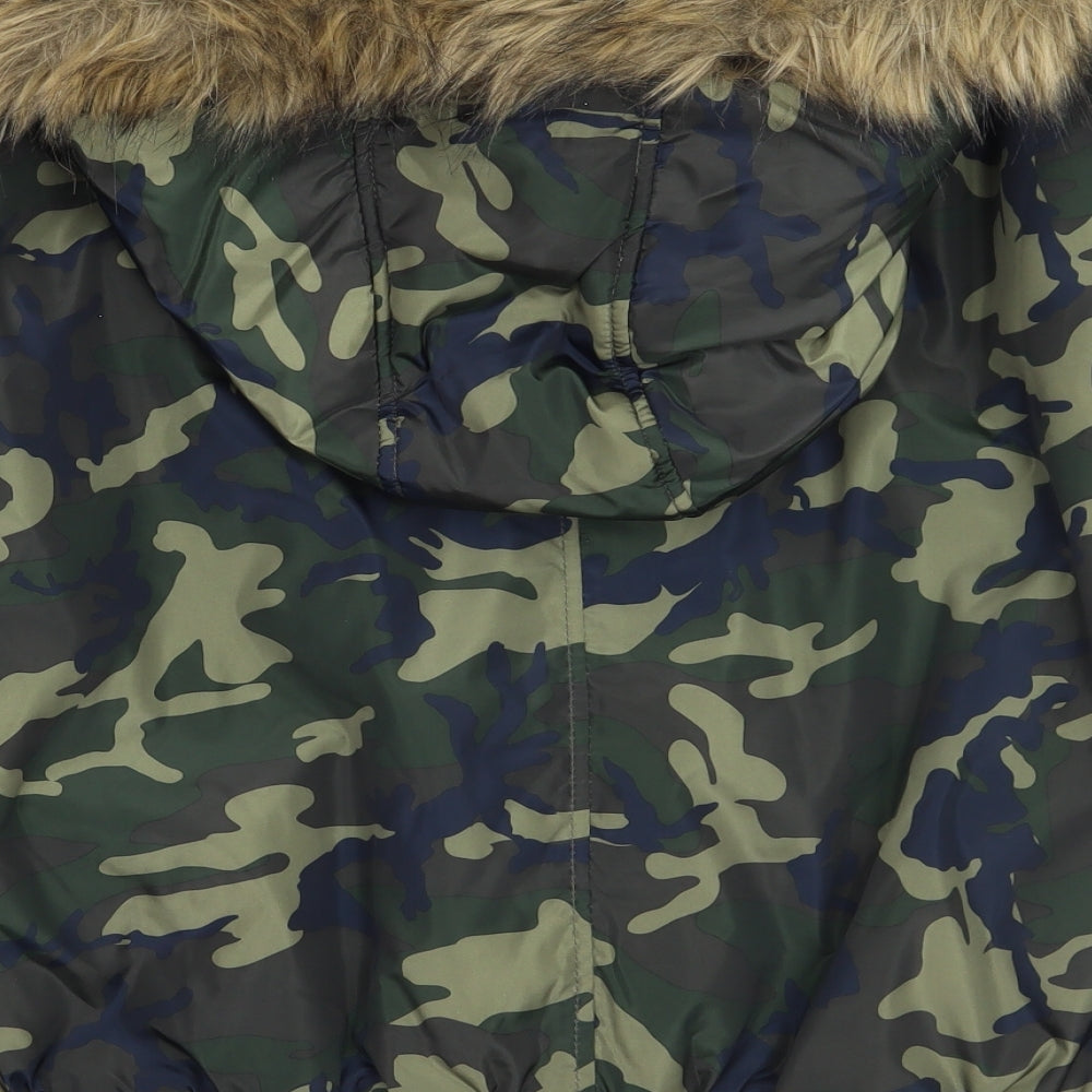 Beyou Womens Green Camouflage  Jacket Coat Size 16