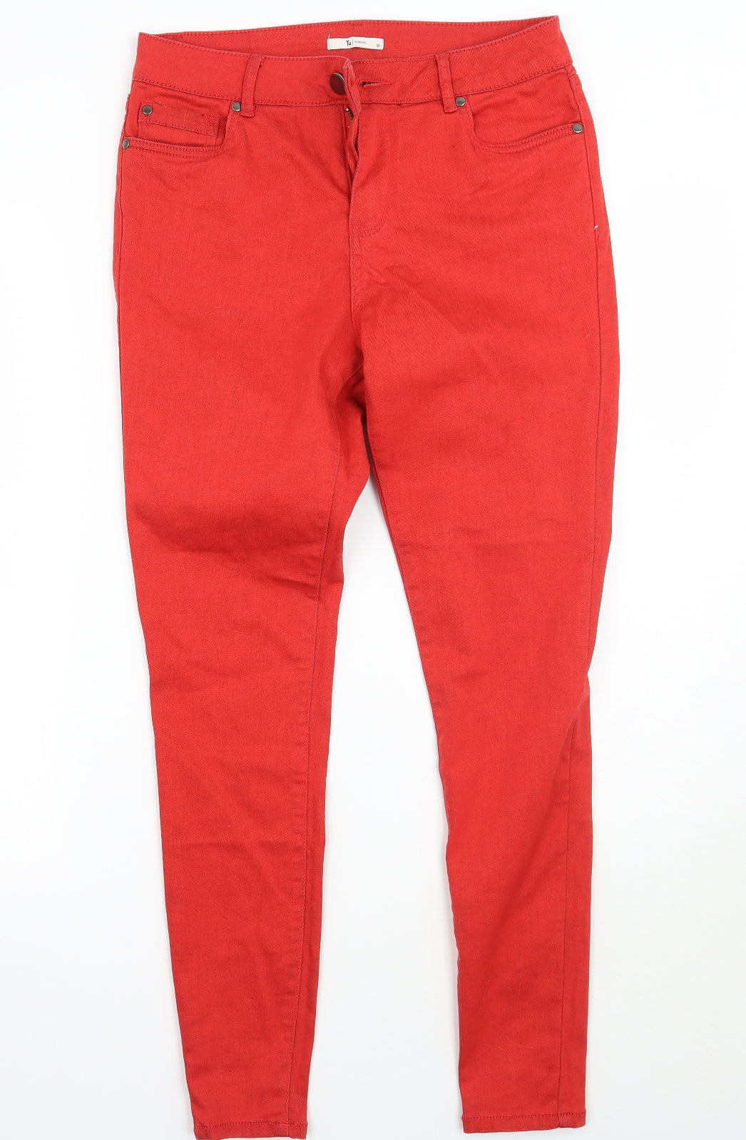 TU Womens Red   Skinny Jeans Size 14 L26 in