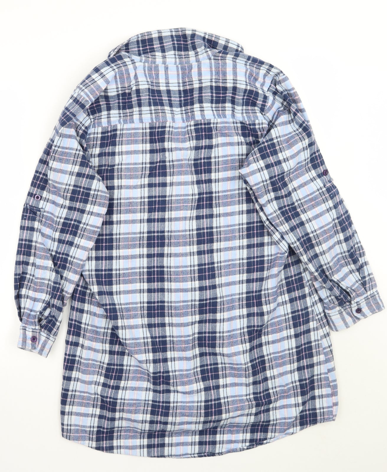 F&F Womens Blue Check  Basic Button-Up Size 16