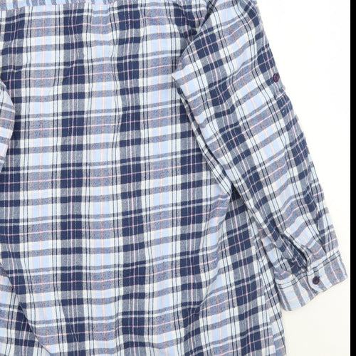 F&F Womens Blue Check  Basic Button-Up Size 16