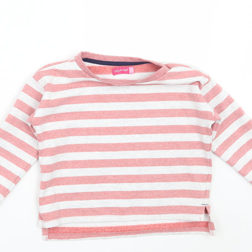 Lily & dan  Boys White Striped  Pullover Jumper Size 5-6 Years