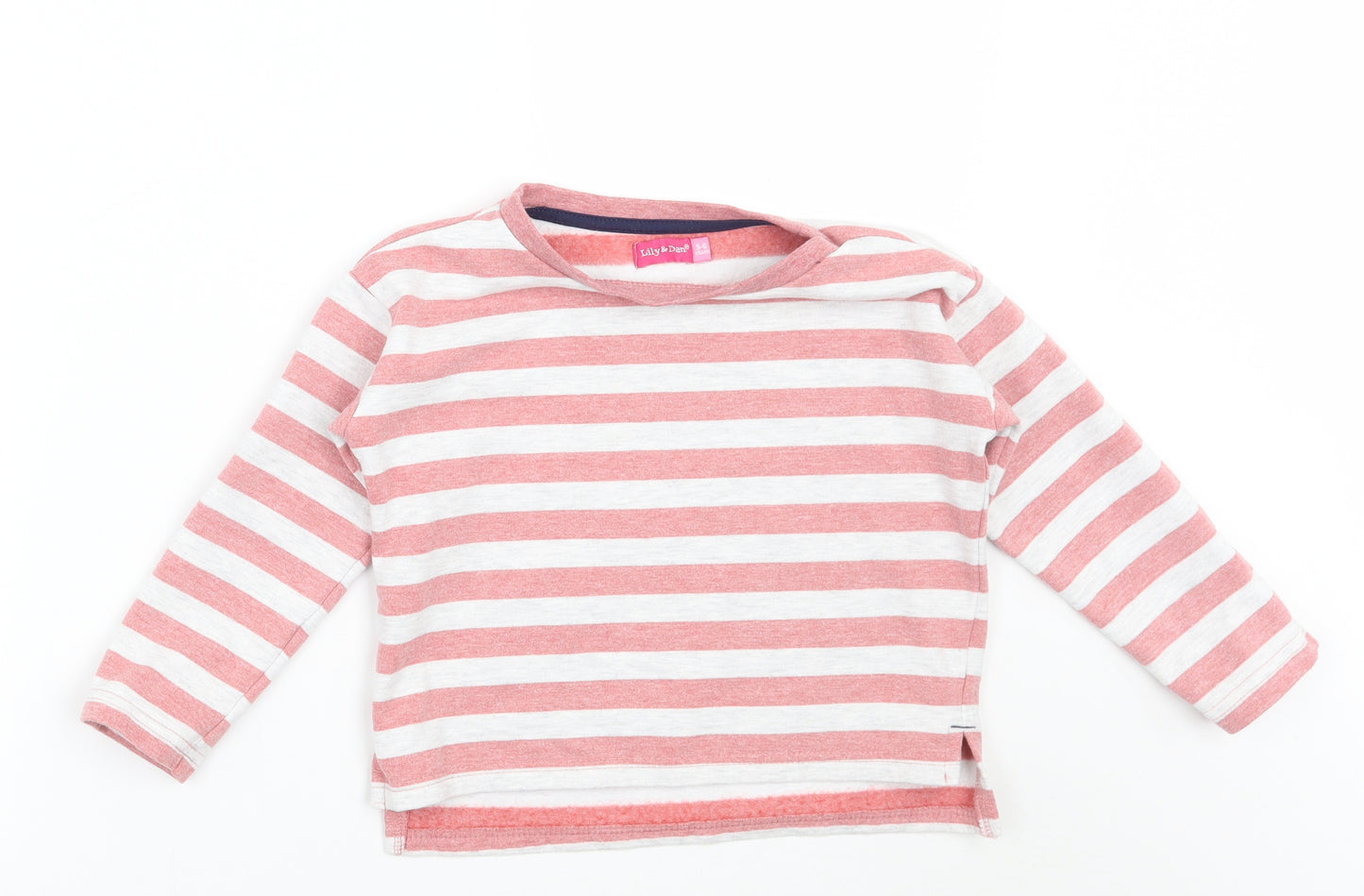Lily & dan  Boys White Striped  Pullover Jumper Size 5-6 Years