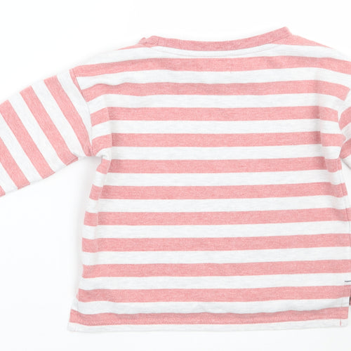 Lily & dan  Boys White Striped  Pullover Jumper Size 5-6 Years