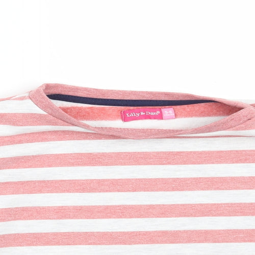Lily & dan  Boys White Striped  Pullover Jumper Size 5-6 Years
