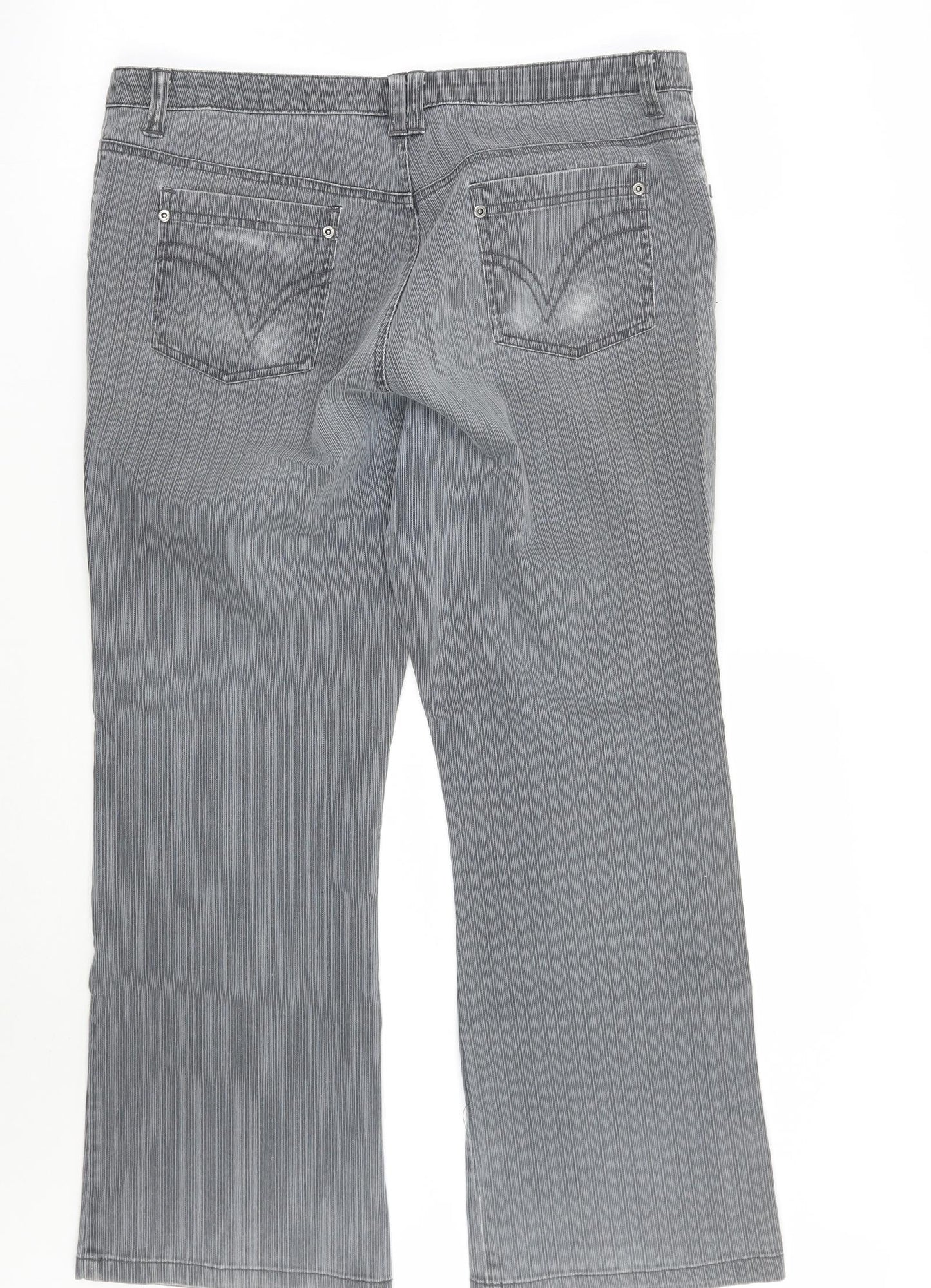 Papaya Womens Grey   Straight Jeans Size 14 L26 in