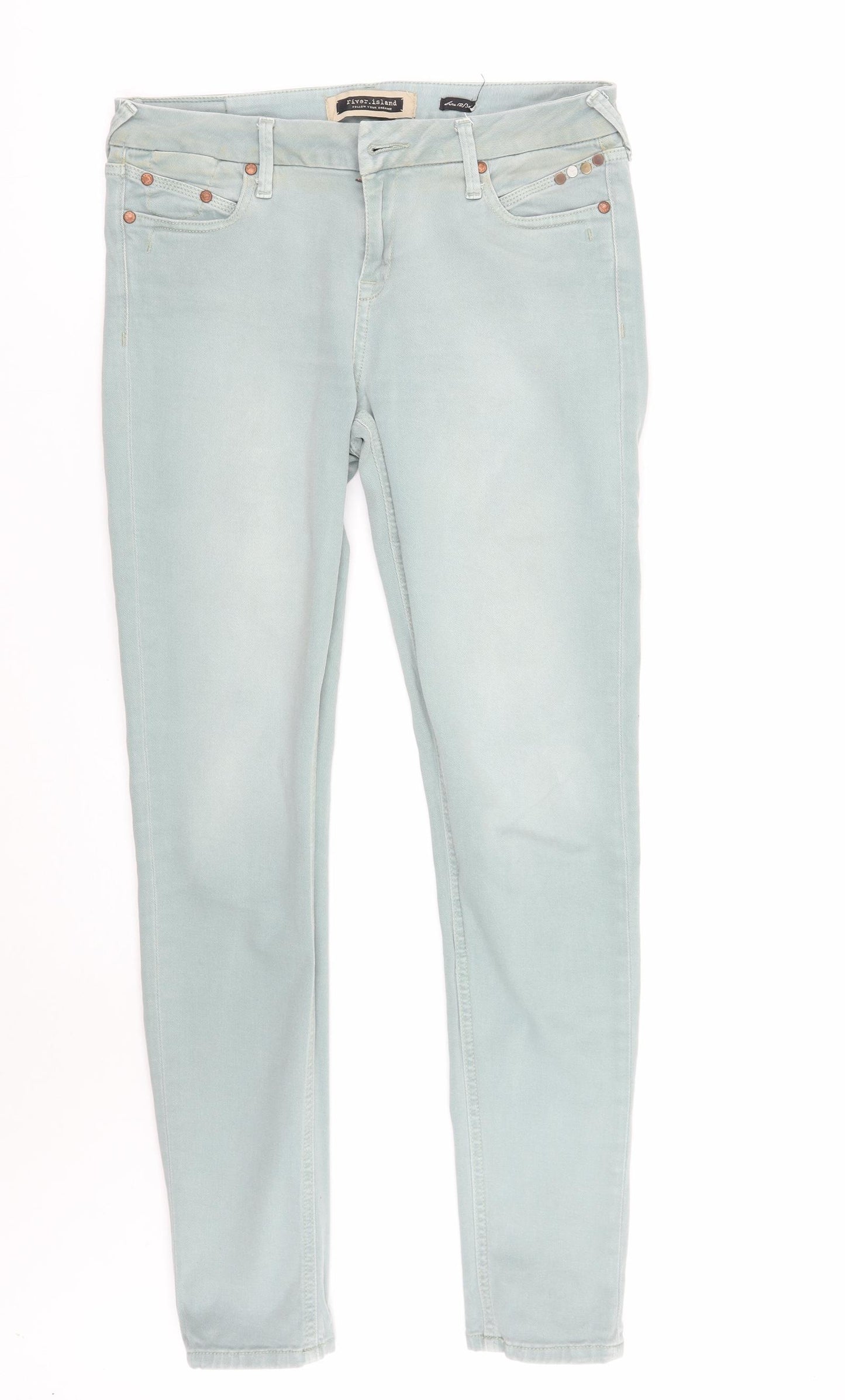 River Island Womens Green   Skinny Jeans Size 12 L28 in