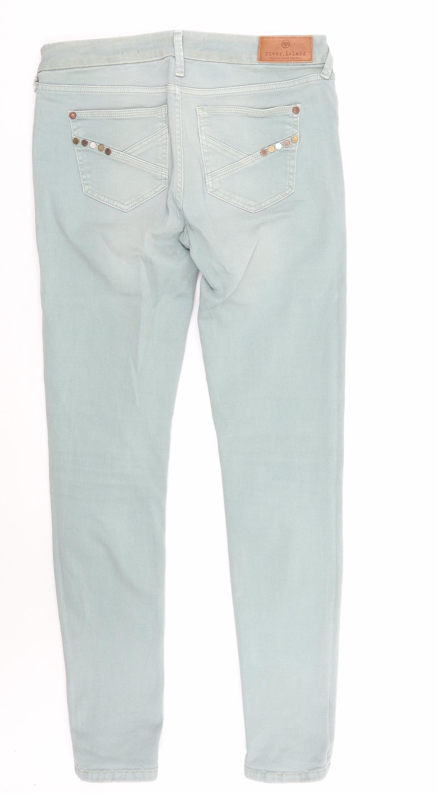 River Island Womens Green   Skinny Jeans Size 12 L28 in