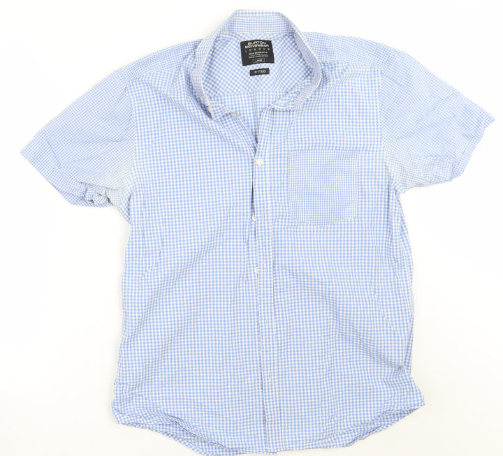 Burton Mens Blue Check   Button-Up Size L