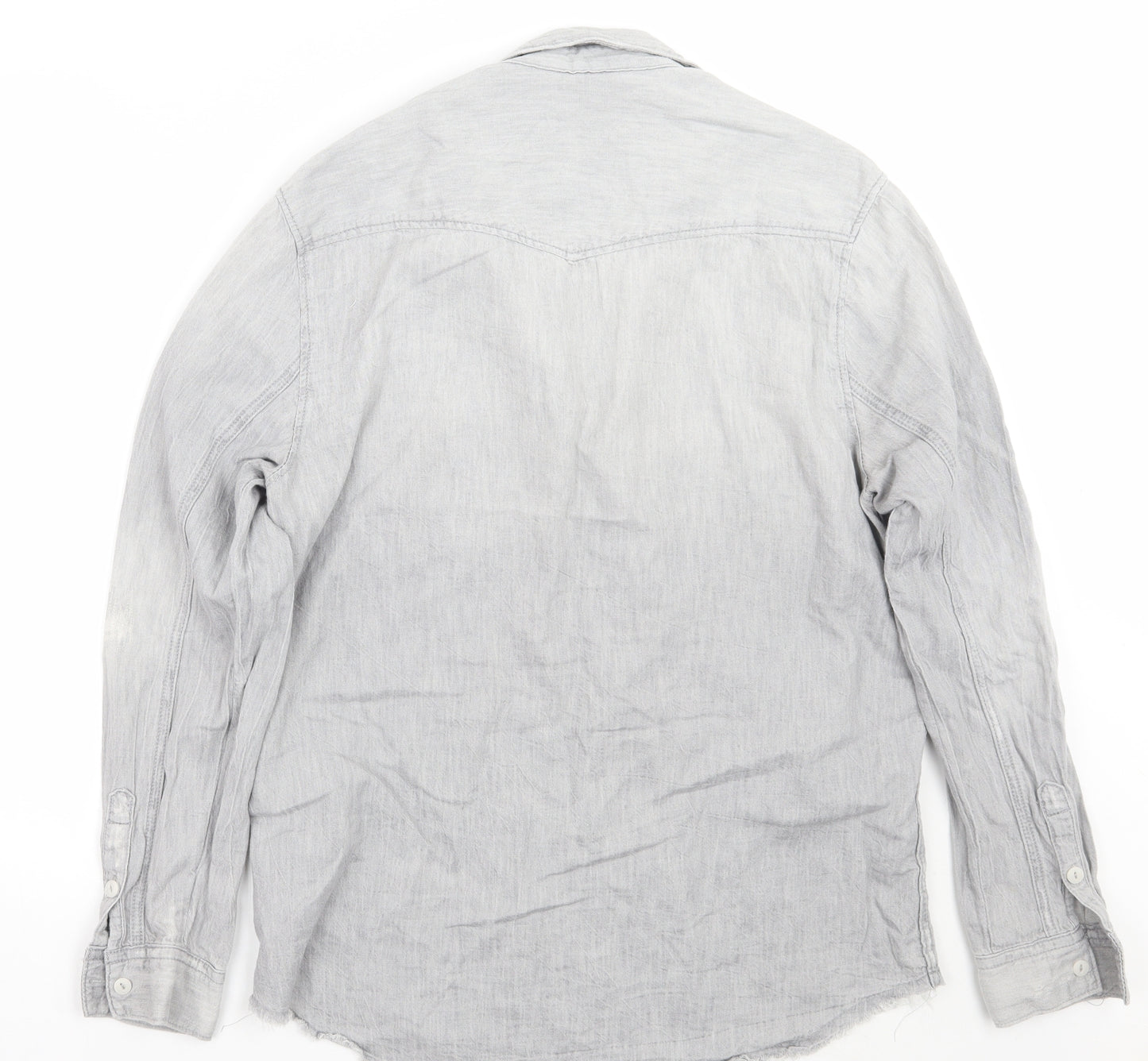 H&M Mens Grey    Button-Up Size M