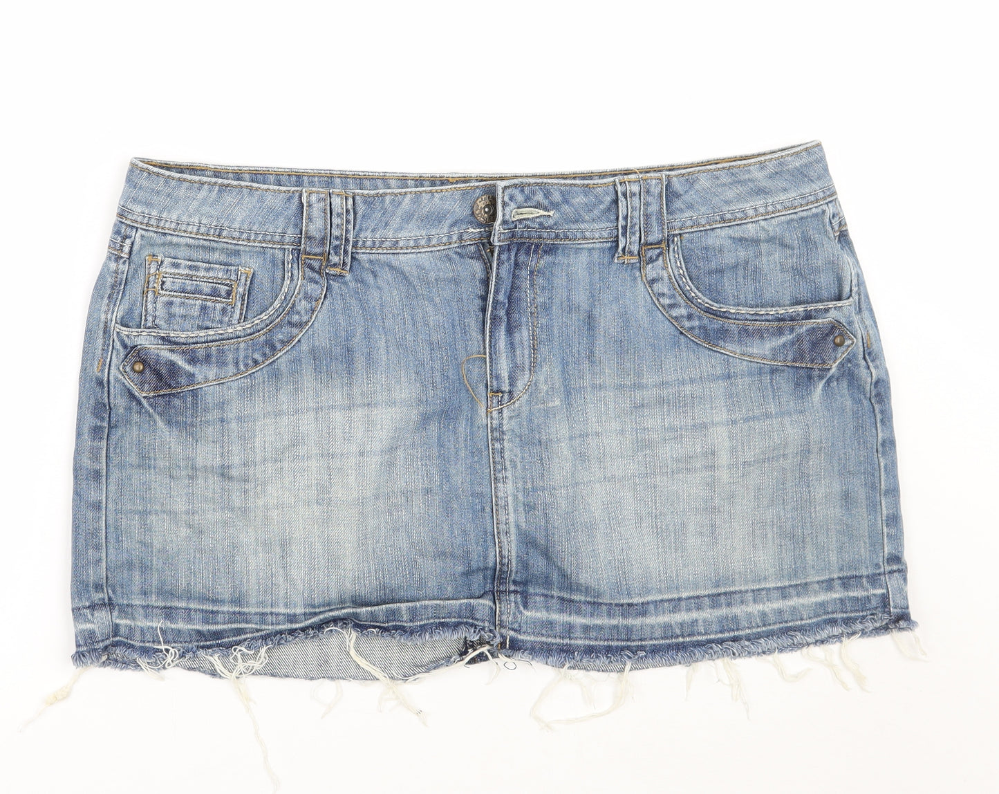 Dorothy Perkins Womens Blue  Rayon A-Line Skirt Size 16