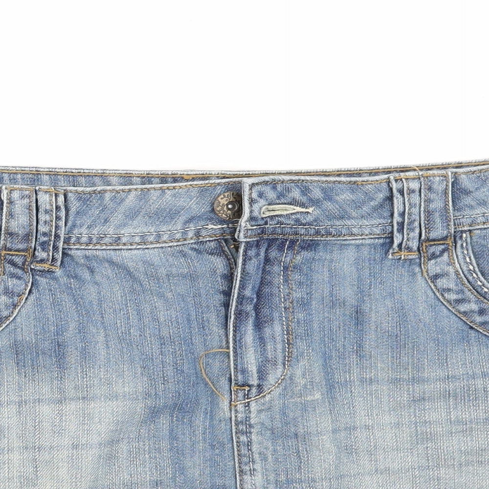 Dorothy Perkins Womens Blue  Rayon A-Line Skirt Size 16