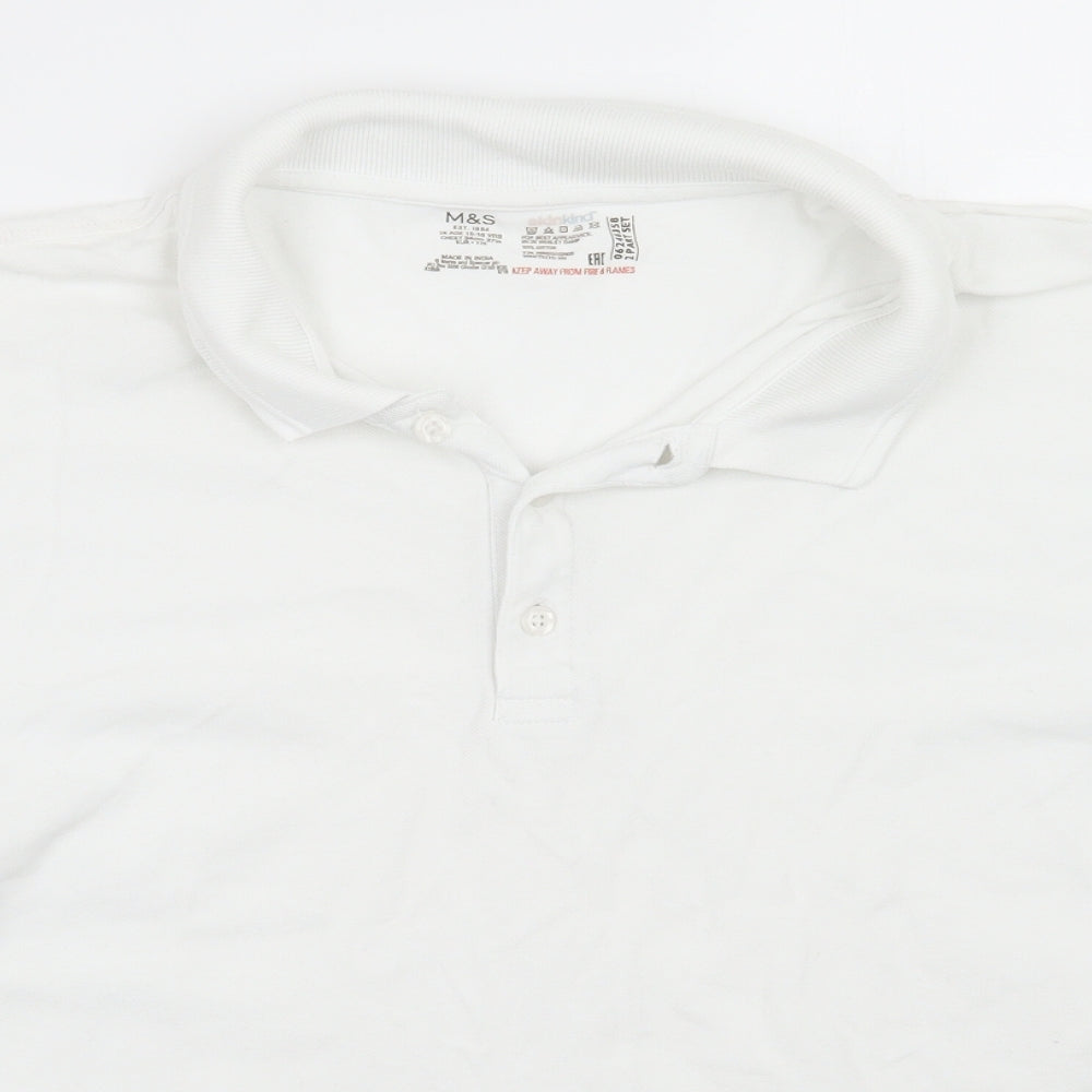 Marks and Spencer Girls White   Basic Polo Size 16 Years