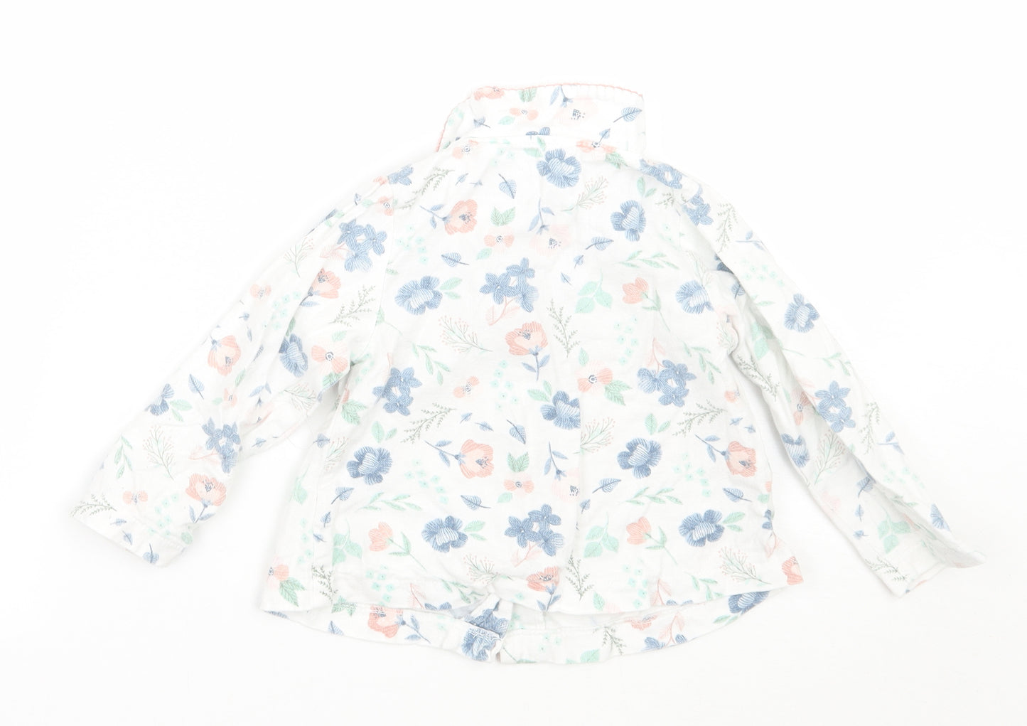 TU Girls White Floral  Basic Button-Up Size 12-18 Months