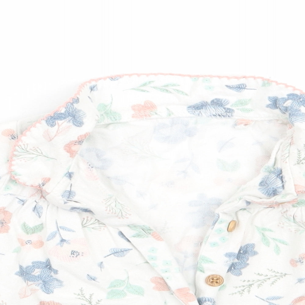 TU Girls White Floral  Basic Button-Up Size 12-18 Months