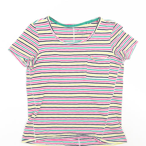 NEXT Womens White Striped  Basic T-Shirt Size 8