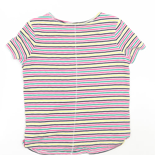 NEXT Womens White Striped  Basic T-Shirt Size 8