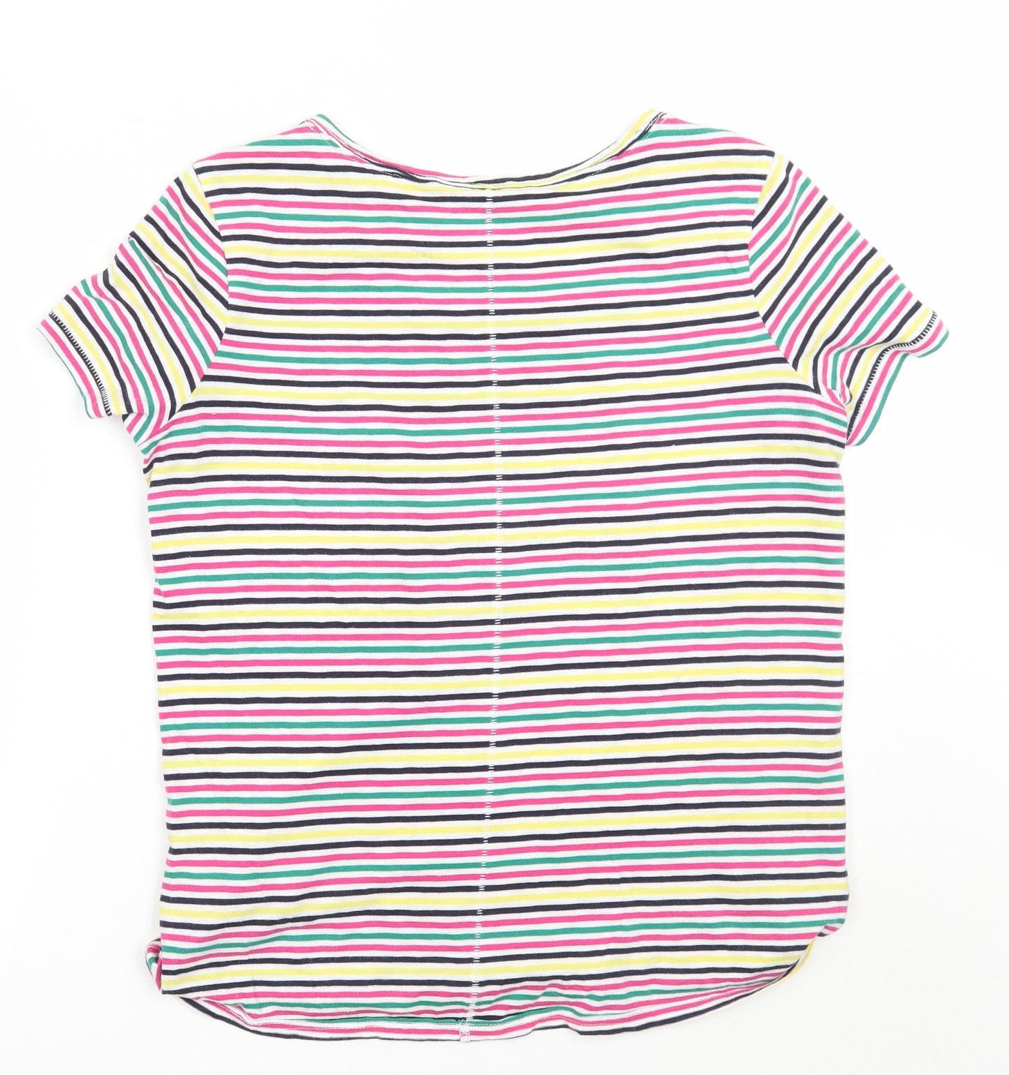 NEXT Womens White Striped  Basic T-Shirt Size 8