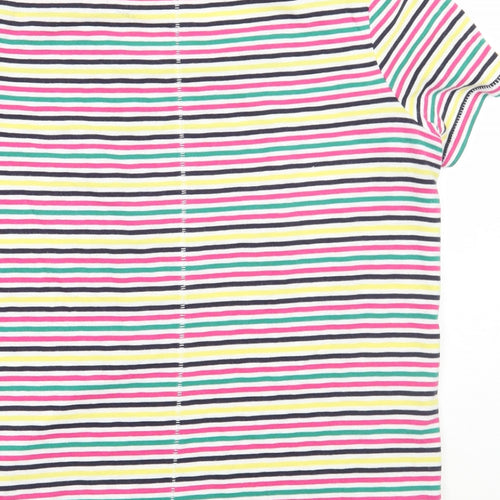NEXT Womens White Striped  Basic T-Shirt Size 8