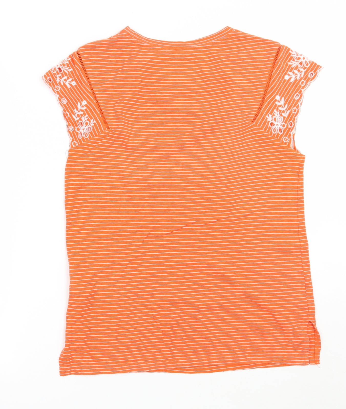 NEXT Womens Orange Striped  Basic T-Shirt Size 8