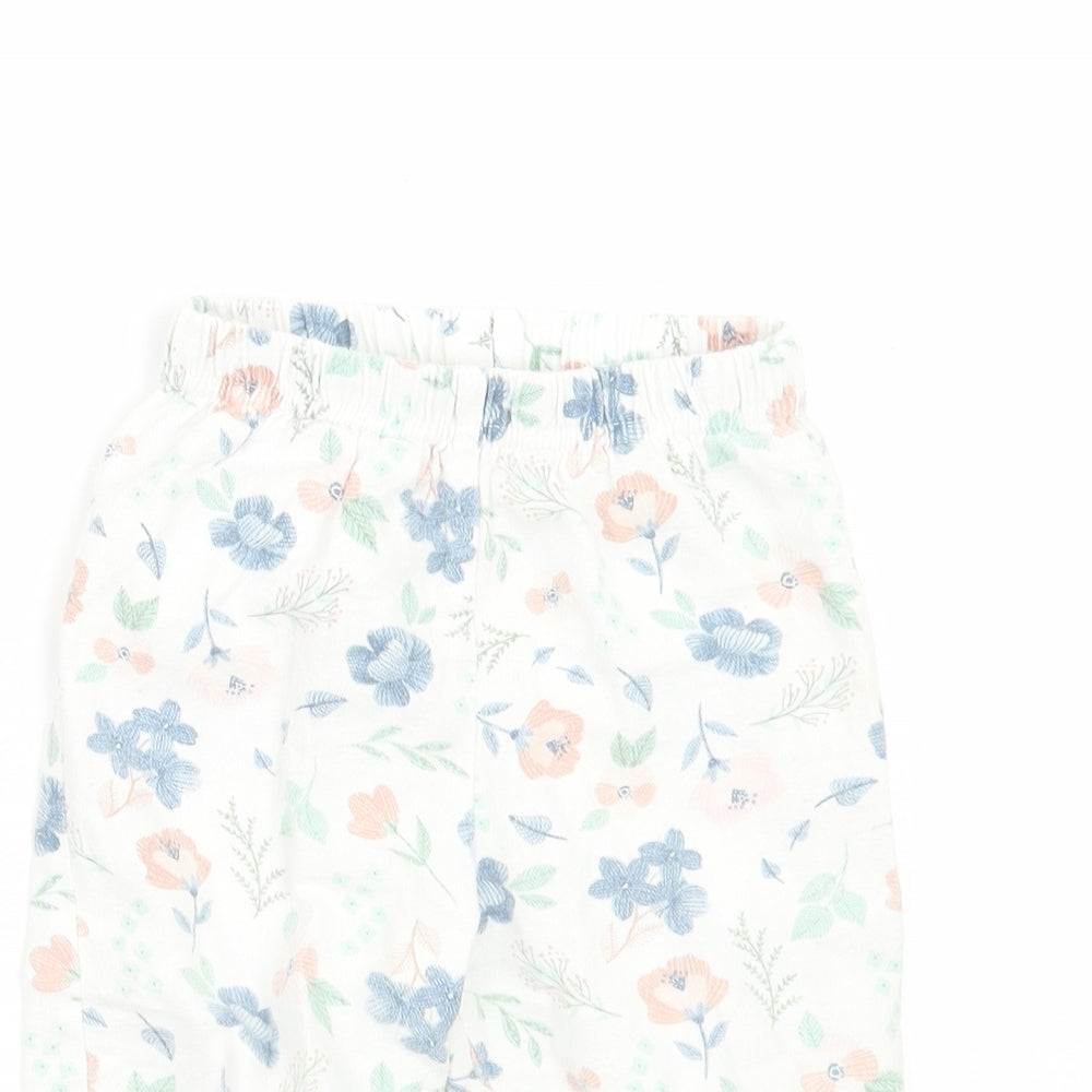 TU Girls White Floral  Sweatpants Trousers Size 12-18 Months