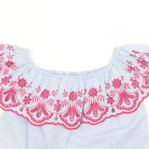 Red herring  Womens Blue Floral  Basic T-Shirt Size 8