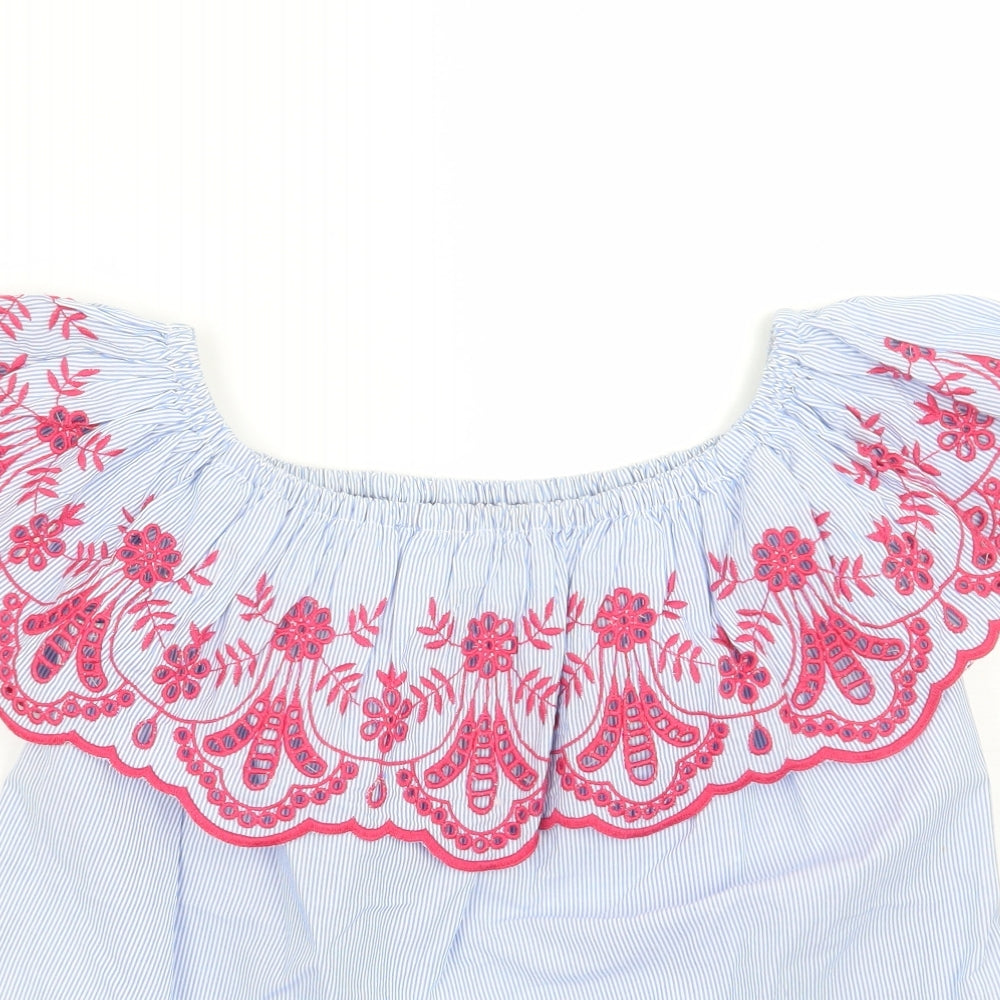 Red herring  Womens Blue Floral  Basic T-Shirt Size 8