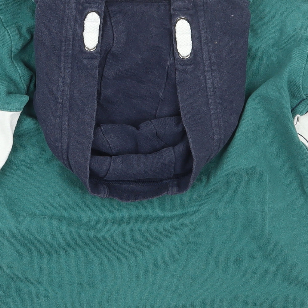 Marks and Spencer Boys Green Striped  Basic T-Shirt Size 7-8 Years