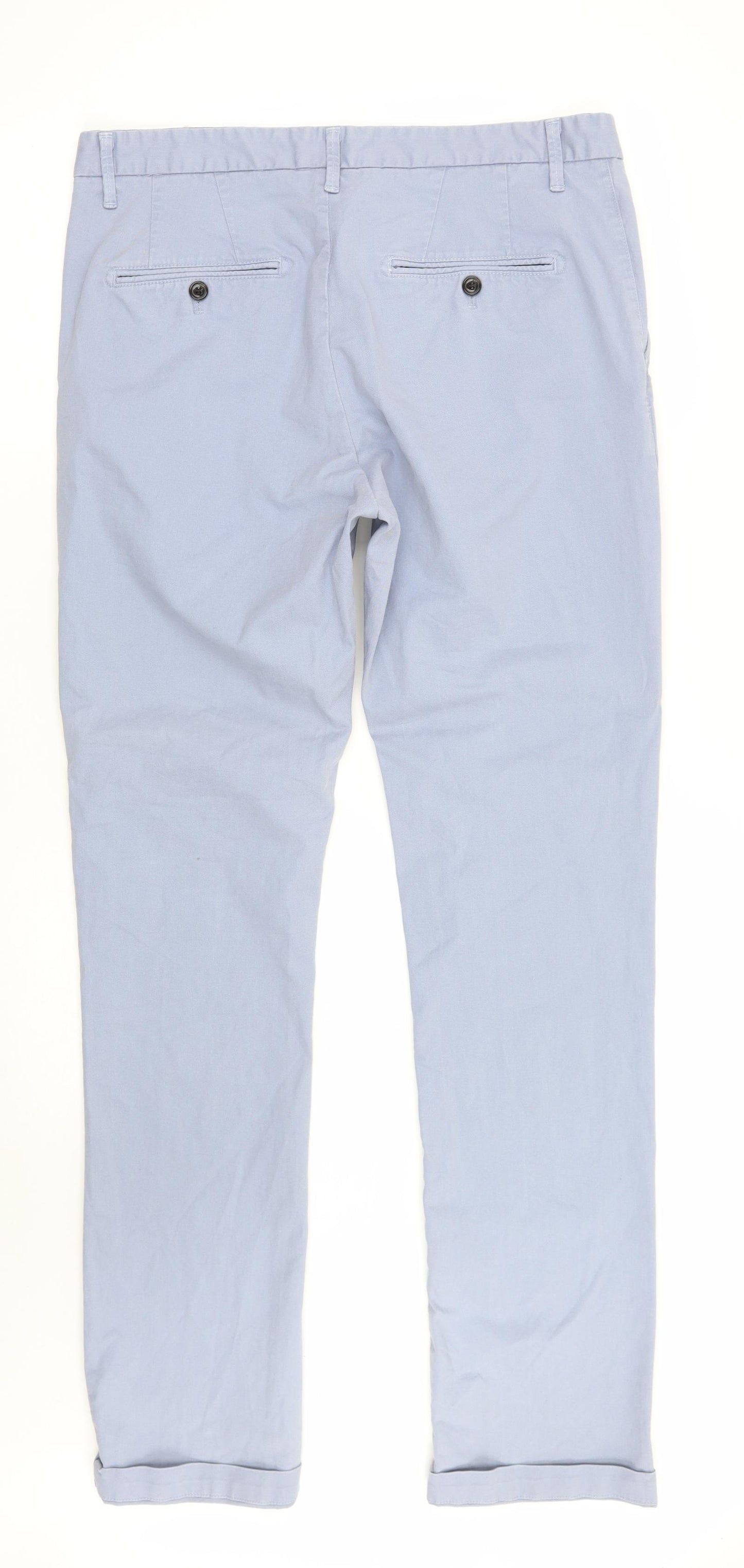 Zara Mens Blue   Chino Trousers Size 34 L32 in
