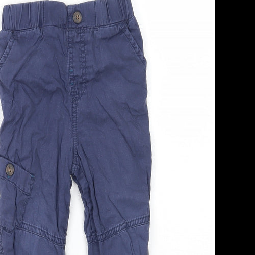 M&Co Boys Blue   Cargo Trousers Size 18 Months